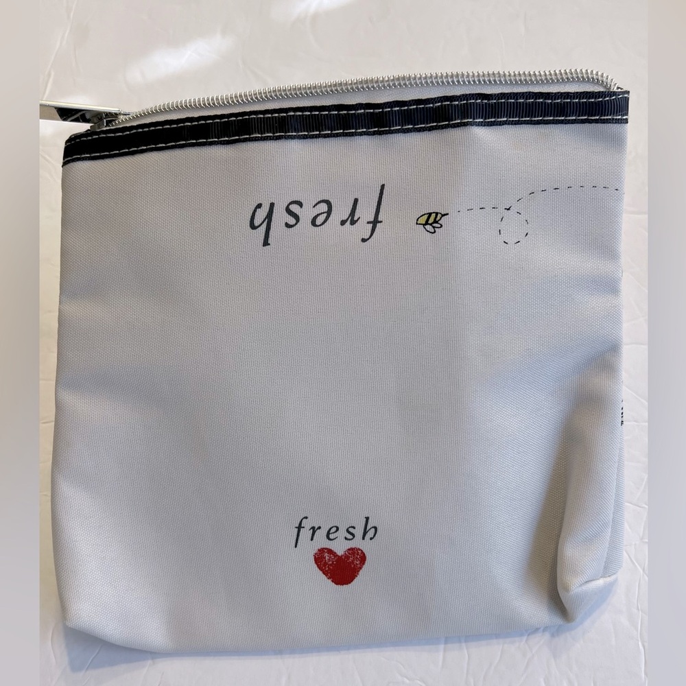 Fresh Light Khaki Canvas Makeup Bag NWOT